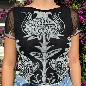 Vivienne Tam peacock mesh top